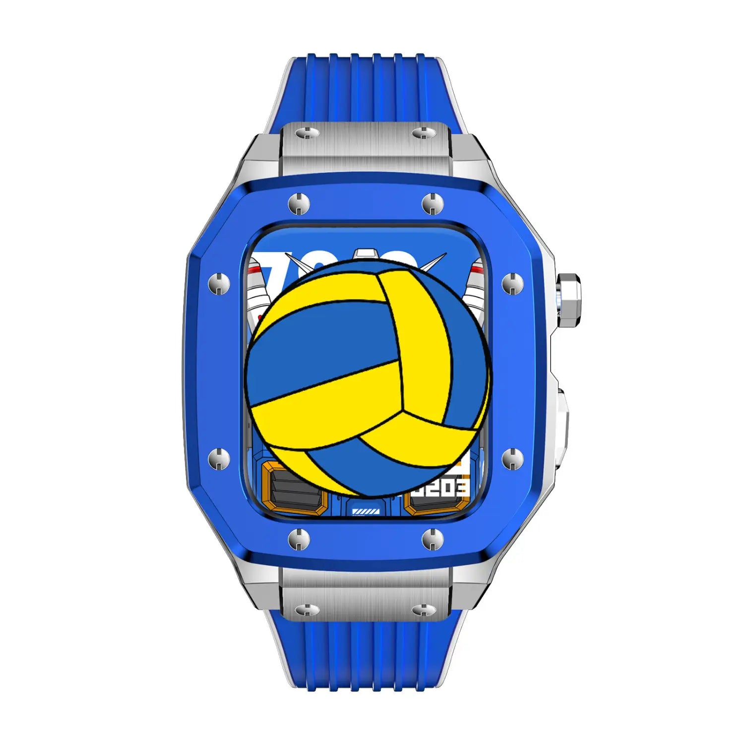 Stainless Steel Case for iWatch Compatible with Silicone Smart Watch Bands