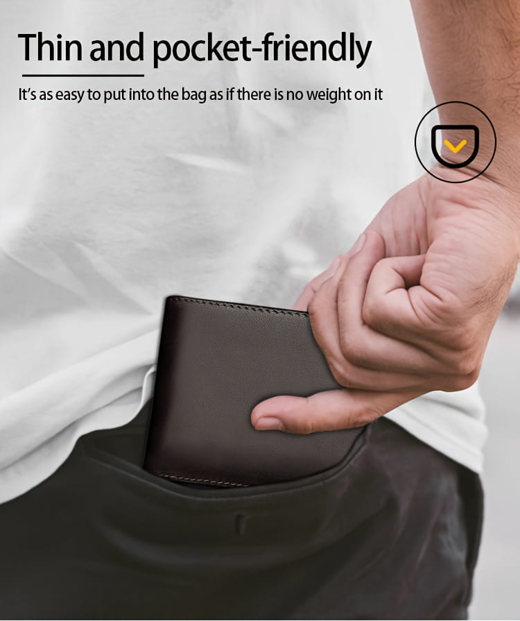 Urban Minimalist Wallet with Synthetic Leather Lining in Brown or Black