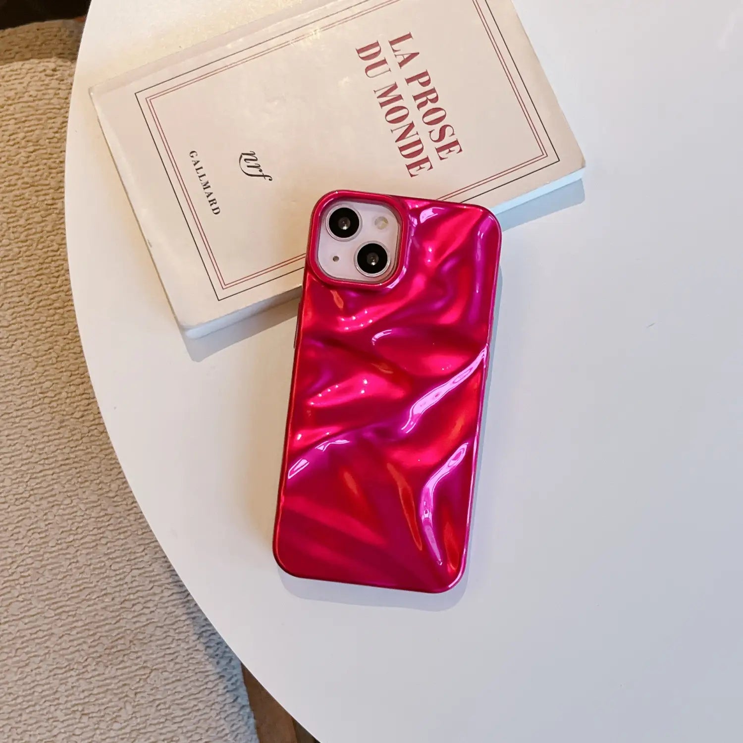 Veckat mönster mjölk tpu fodral anti fall fingeravtryck i flera färger