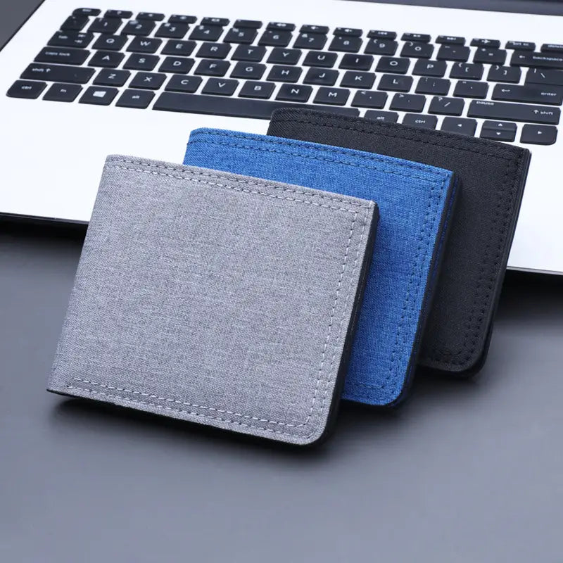 Fashion Simple Wallet in Grey Blue Black for United States Shipping