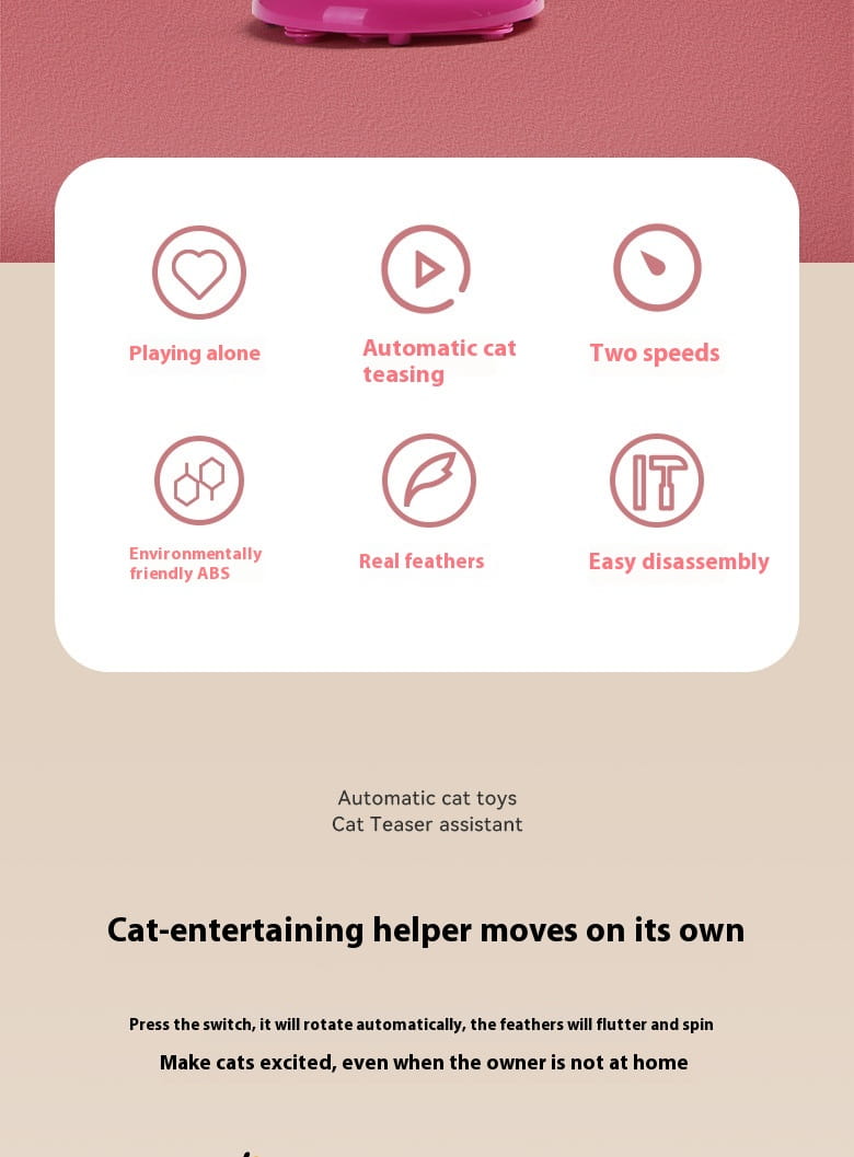 Gatto teaser bacchetta rosa rosa rotatore interattivo giocattolo per gatti