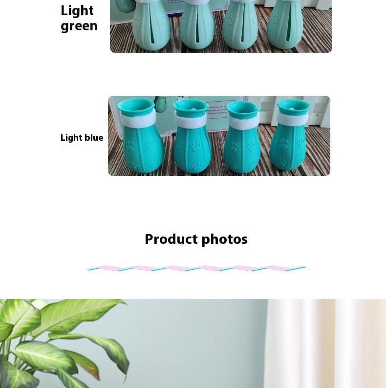 Andra generationens ljusblå gröna rosa kattstövlar gummi non slip pet skor