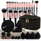 47 Piece Makeup Brush Set with Cosmetic Bag Non-Latex Blenders and Tools - Teleplus Online Store makeup brush piece set