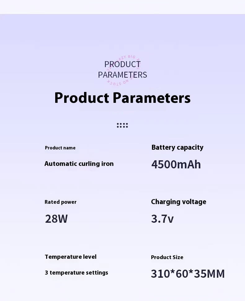 Wireless 32mm Automatic Hair Curler with Lithium Battery and Versatile Design