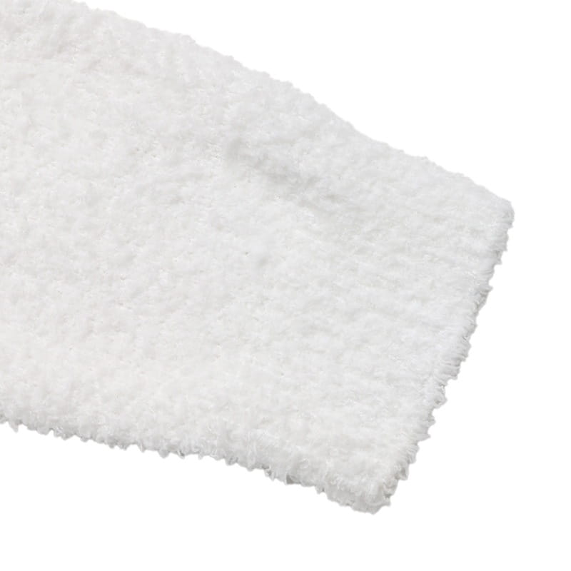 Pullover muinchille fada bán do mhná atá scaoilte go scaoilte barr veilbhit éadrom