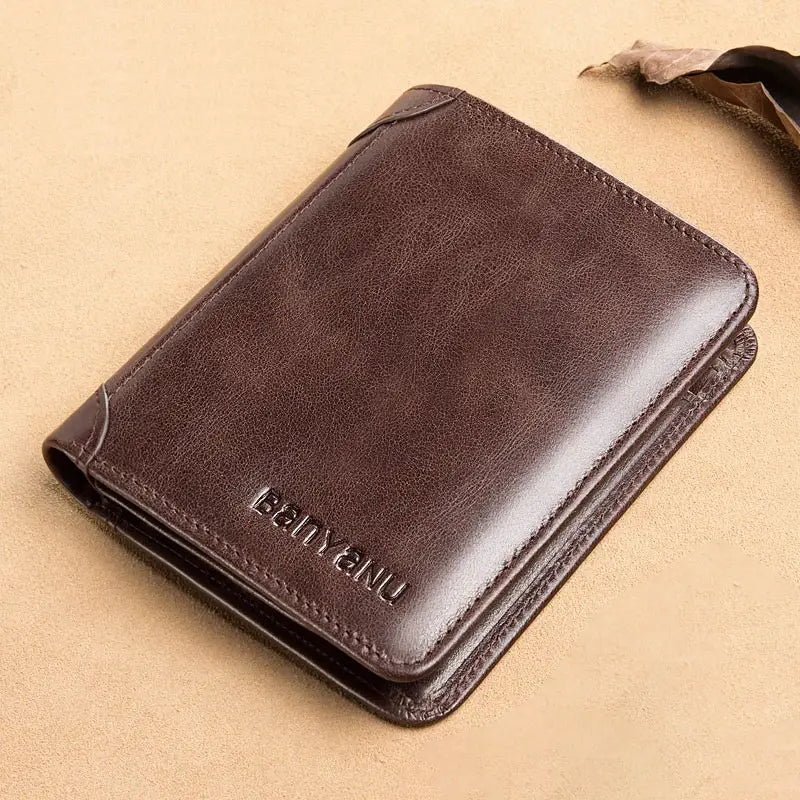 Black Cowhide Anti-Theft Wallet for Men in the United States CHF Markets