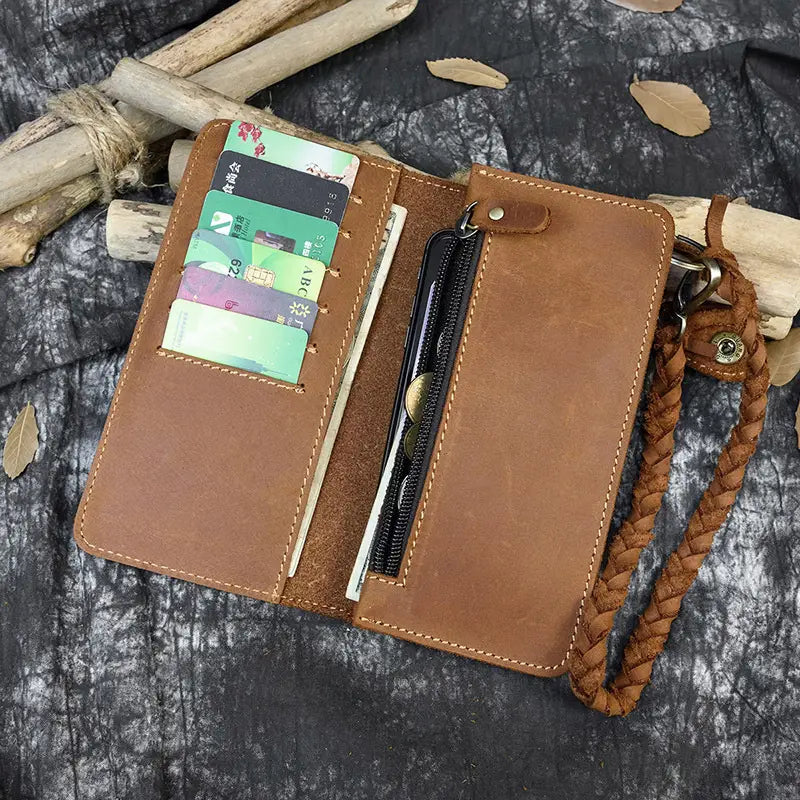 Men’s Leather Wallet with Hidden Compartments in United States