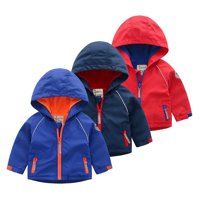 Boys’ Hooded Autumn Clothing Children’s Fleece Jacket