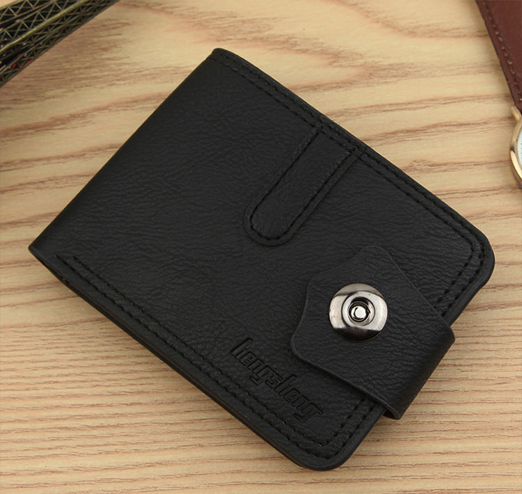 Men’s Boys Wallet Mini Short - Men’s Boys Mini Short Leather Button Wallet for Fun