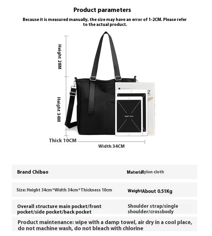 Oxford doek schoudertas vierkant verticale reistas met meerdere kleuren