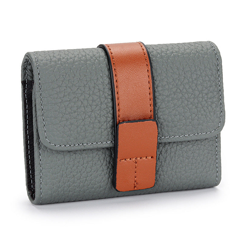 Women’s Leather Card Holder Small Exquisite High-end Multiple Card Slots - Exquisite Card Holder with Coin Pocket