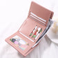 Short Chic Embroidery Thread Small Wallet Female Fresh - Short Chic Wallet for Stylish Coin Connoisseurs