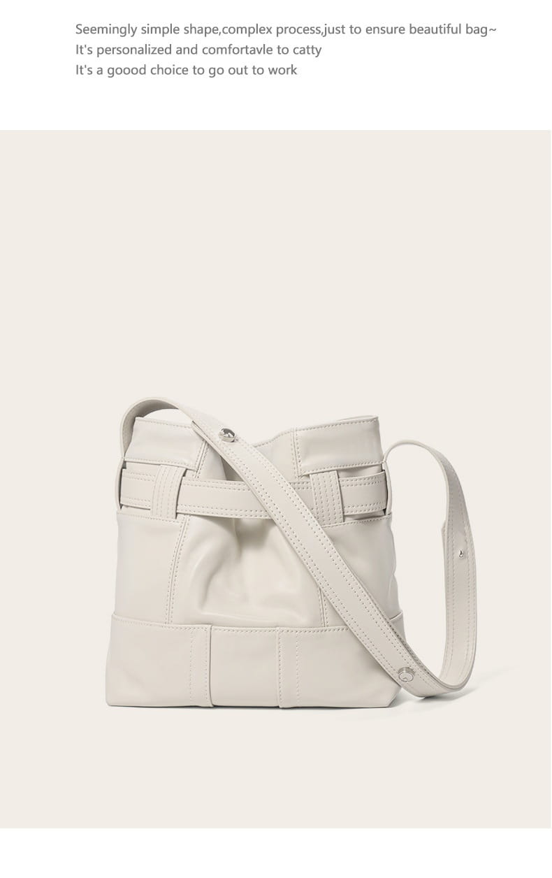 Fashion Shoulder Armpit Cowhide Bag with Stitching