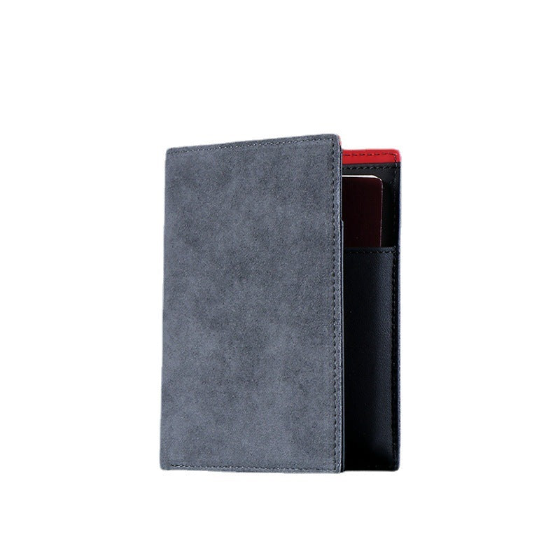 Alcantara Passport Holder Genuine Leather Certificate Holder Multifunctional Wallet - Genuine Leather Passport Holder