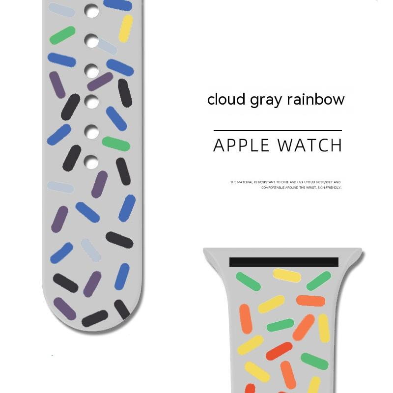 Applicable Silicone Strap for Smart Watch Rainbow Collection with Color Options