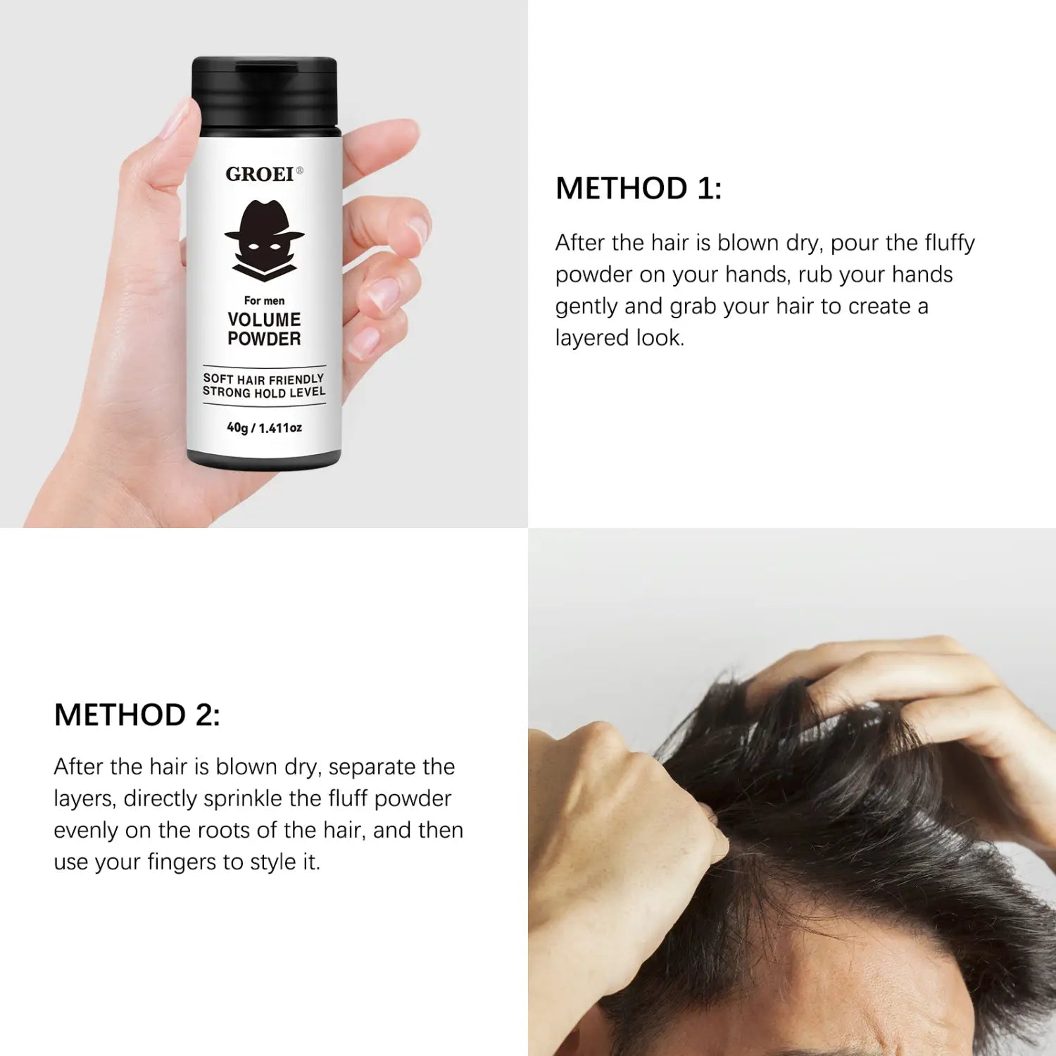 Poudre de style de commande d'huile avec formule 40g rafraîchissante