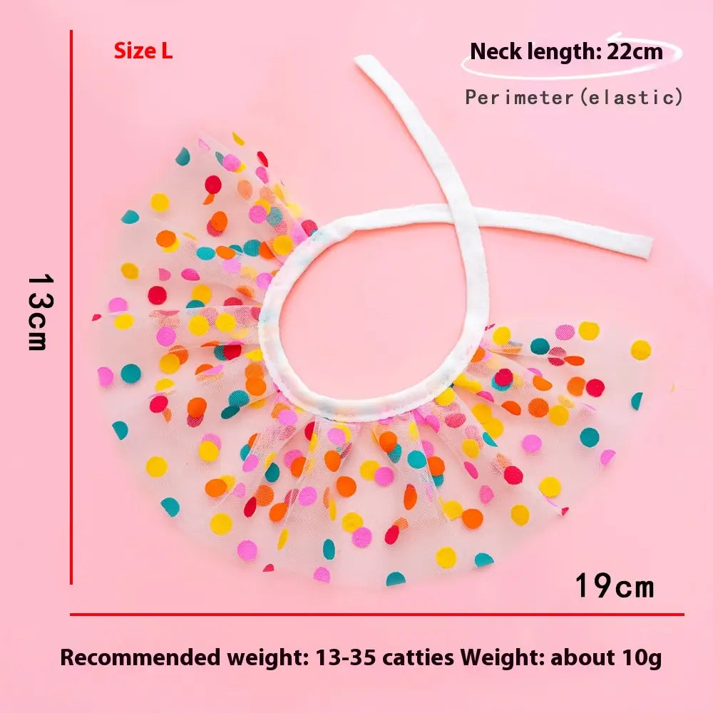 Chapeau de robe d'animaux de compagnie coloré et serviette de salive pour petits chiens moyens