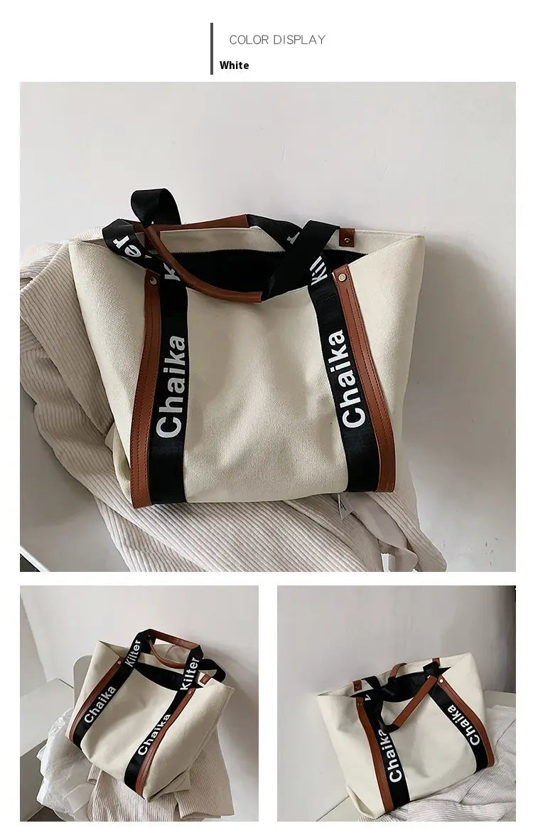 Casual Fashion Canvas Clamshell Bag with European Retro Design for United States