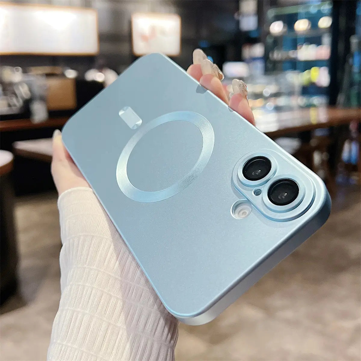 Metallic Paint Magnetic Phone Case for iPhone Non-Apple Brand Compatible