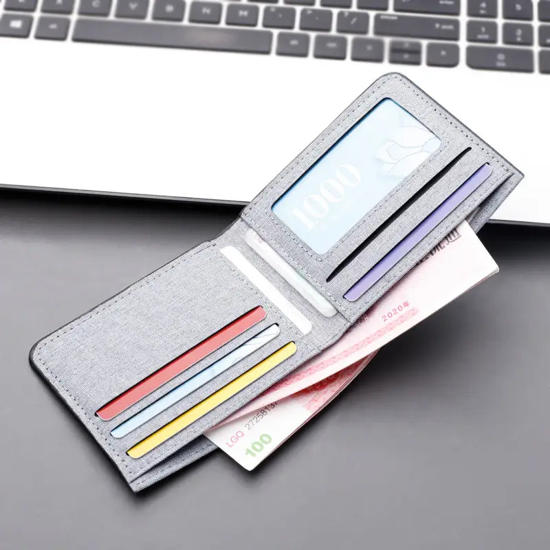 Retro Solid Money Clip Wallet with ID Card Slot for United States and CHF