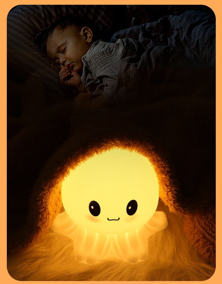 Creative Octopus Silicone Sleeping Night Light with Rechargeable Power Supply