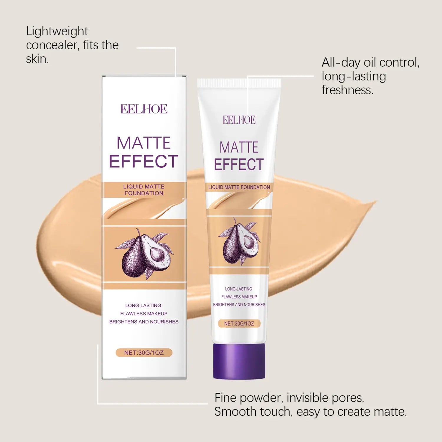 Light Transparent Concealing Foundation Moisturizing Liquid for Flawless Skin