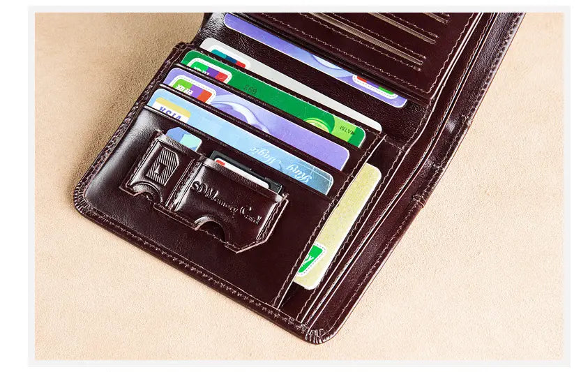 Black Cowhide Anti-Theft Wallet for Men in the United States CHF Markets