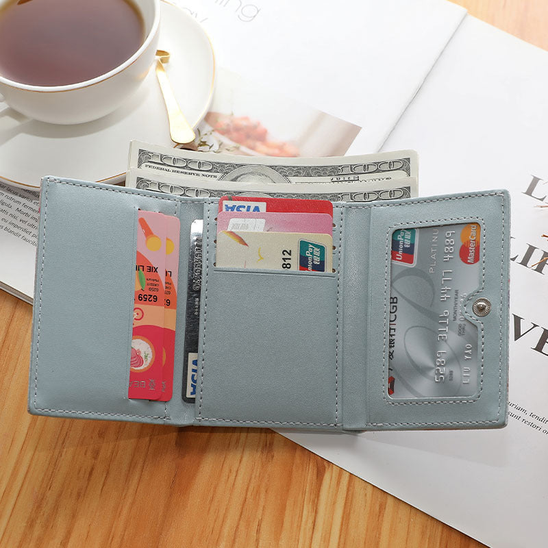 Women’s Fashion Pointed Small Bear Print Student Wallet - Bear-y Cute Wallet for Trendsetting Students