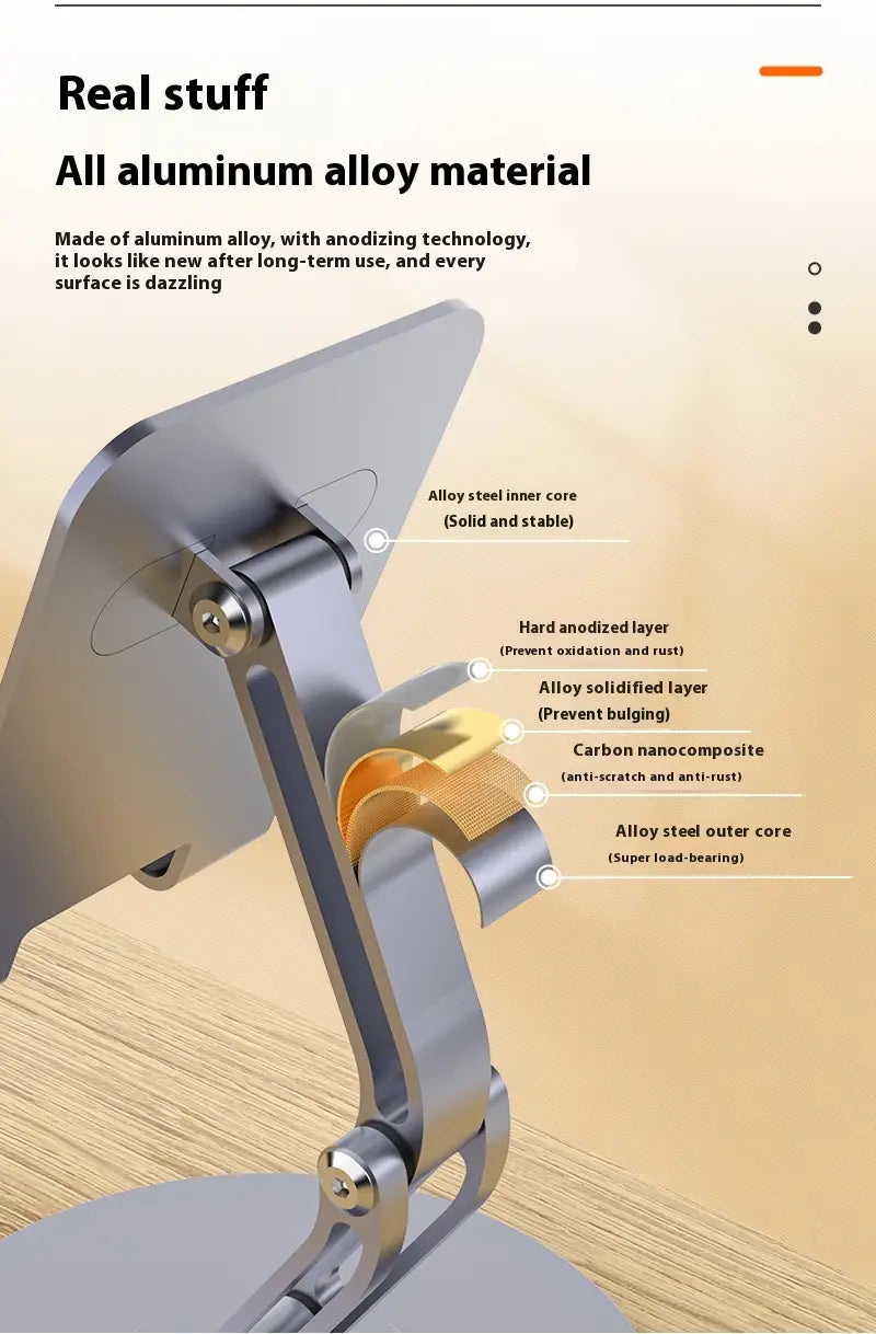 Aluminum Alloy Mobile Phone Desktop Bracket with Rotation Telescopic Adjustment