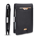 Men’s Card Holder Fiber Leather Money Clip Wallet - Manly Wallet That Holds Cash Not Your Emotions