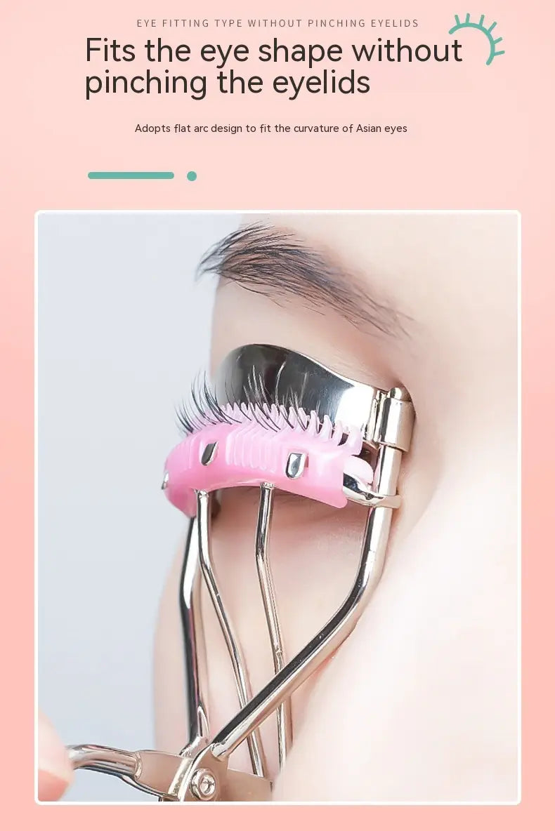 Electric and Pink Curling Eyelash Curler with Comb for Natural