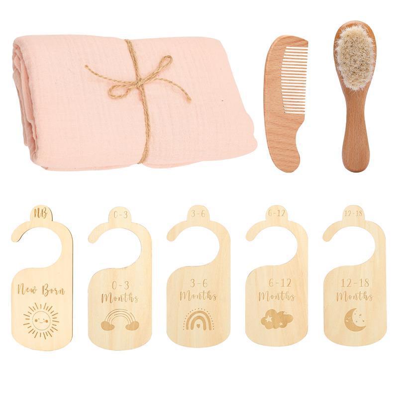 Baby Born Gift Set Wool Brush Baby Skin-friendly Bath Towel Baby One Month Old One Hundred Days Gift Box - Bath Set