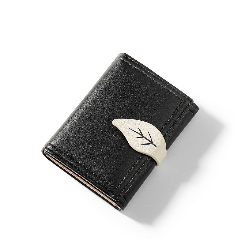 Fashion Folding Short Women’s Creative Color Contrast Leaf Wallet - Wallet So Cute It Might Steal Your Heart