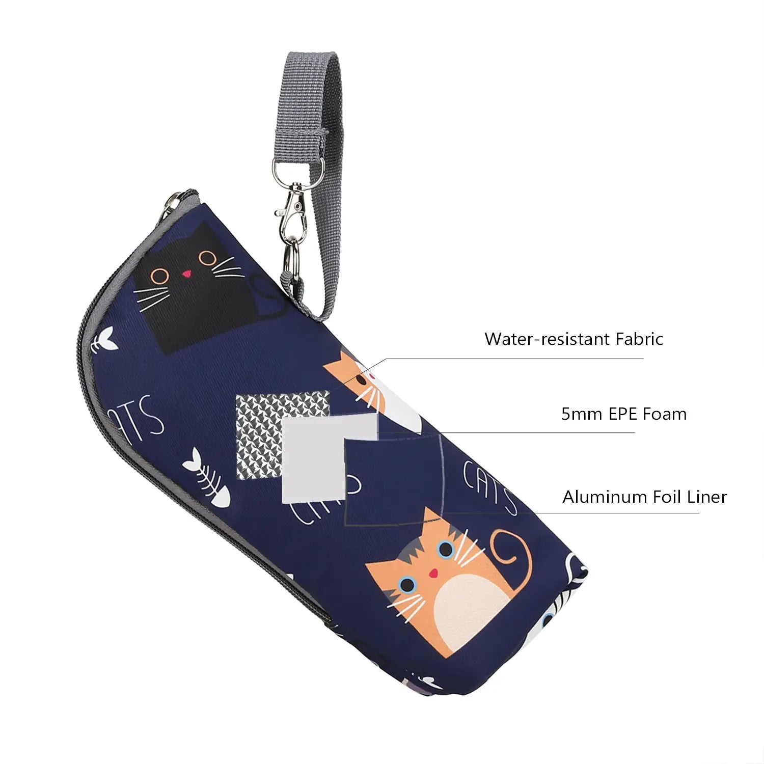 Small Black Fantasy Forest Portable Feeder Bottle with Animal Design