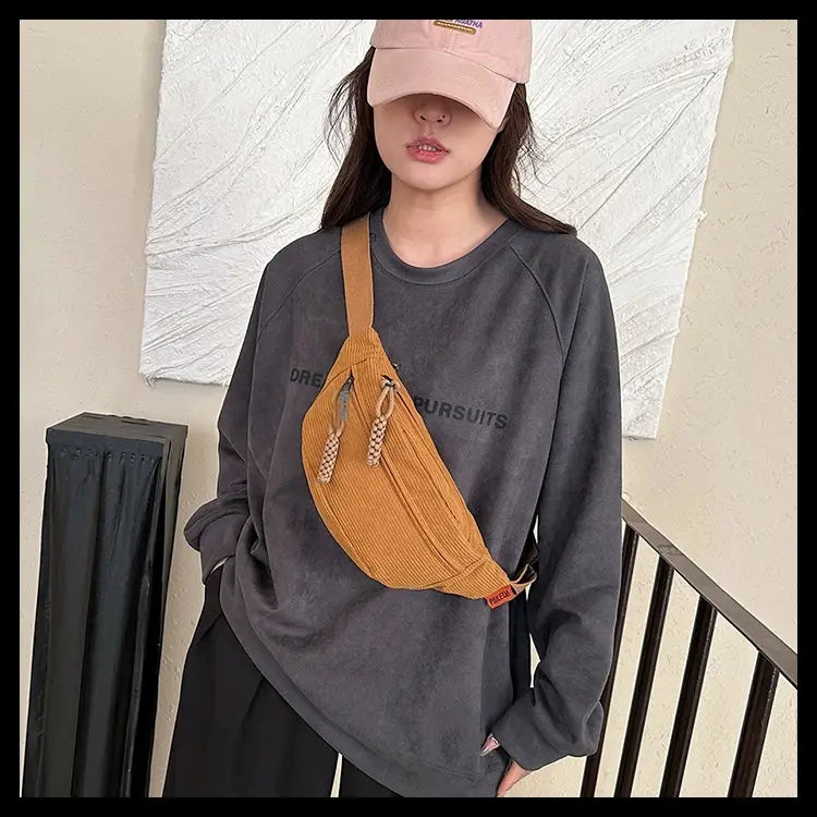 Casual Crossbody Shoulder Bag with Preppy Style and Polyester Lining