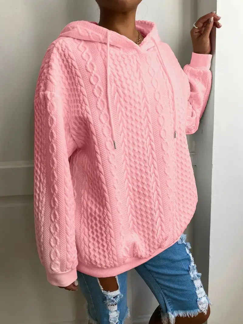 Women’s Long Sleeve Pullover Sweatshirt Colorful Oversized Polyester Top