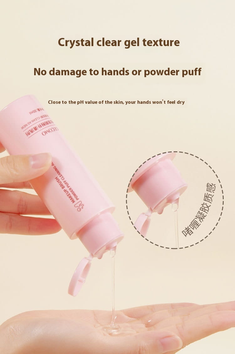 Makeup Brush Powder Puff Cleaner and Wash Free Cleaning Spray Set 80ML