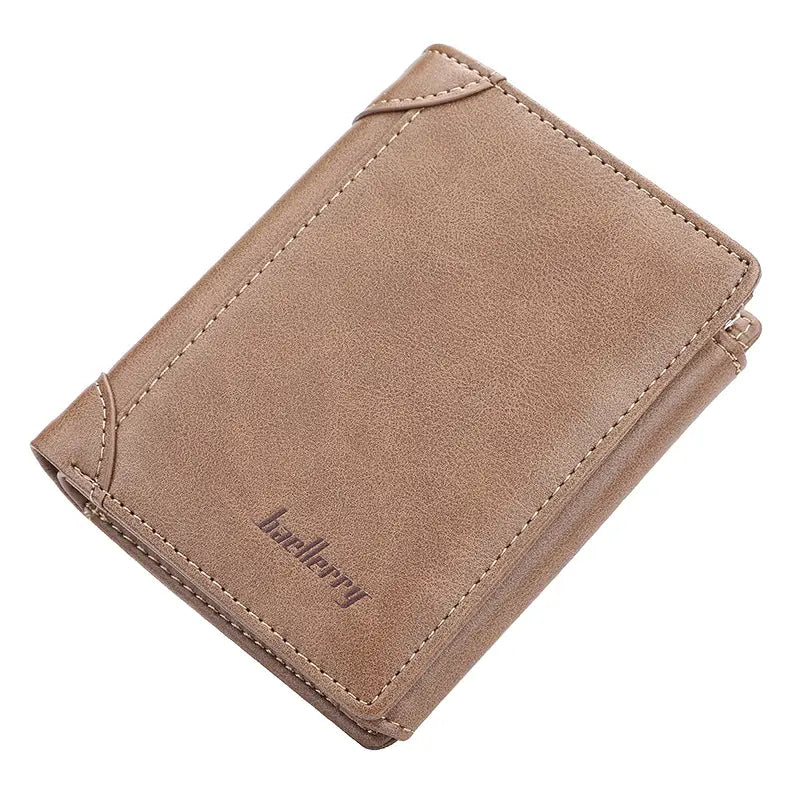 Men’s PU Leather Wallet with Zipper and Multiple Card Compartments in United States