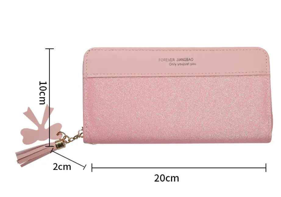 PVC-portemonnee van vaste kleur dames met contraststiksels en slijtvast materiaal