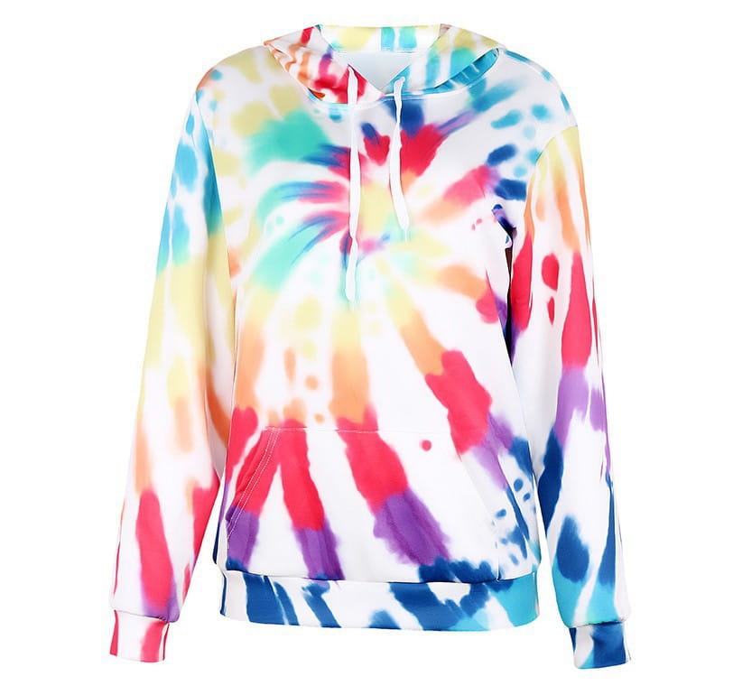 Retro Art Long Sleeve Pocket Shirt Loose Fit Polyester Orange Blue Sizes XS-3XL