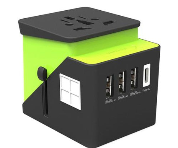 3 USB 1 Typc C International Power Adapter For Europe UK China Australia Japan And More 200 Countries - Travel Adapter