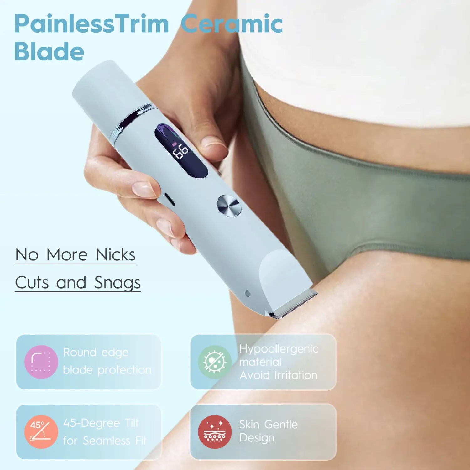 Lady Shaver kijelzővel kettős motoros elektromos szőreltávolítás az egész testhez