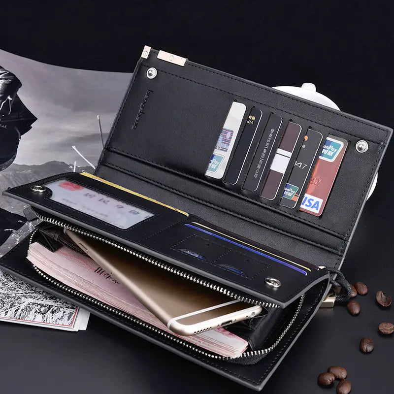 PU Leather Wallet with Multiple Compartments for United States and CHF