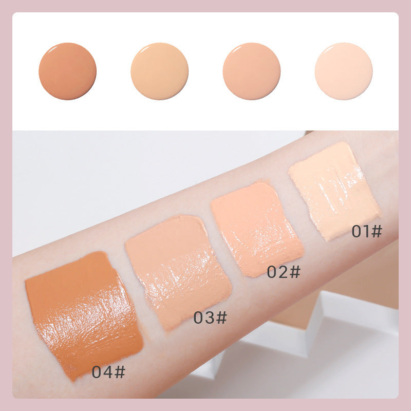 4colors Lightweight Foundation Concealer Cream With Makeup Sponge Brightening Moisturizing Liquid Foundation BBCream