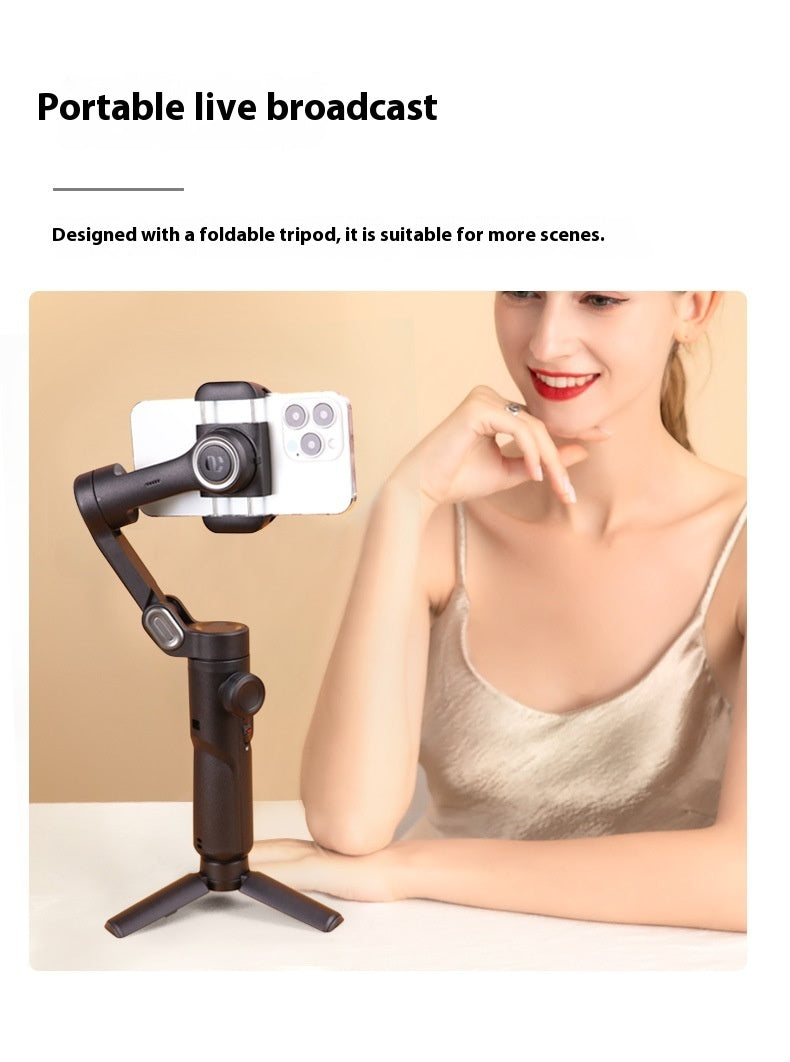 Selfie Three-axis Anti-shake Hand-held Tripod Head Mobile Phone Stabilizer