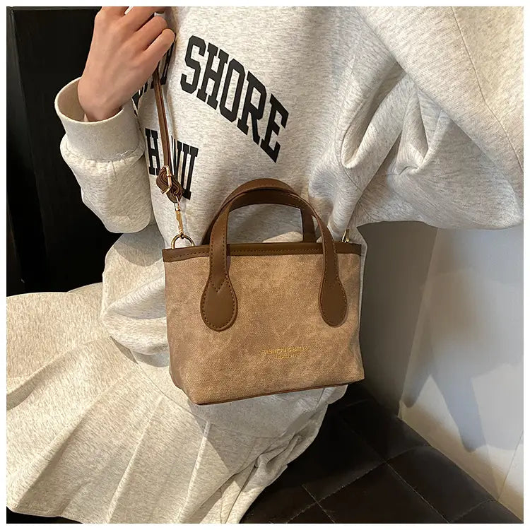 Medium PU axelväska för kvinnor svartbrun med intern mobiltelefonficka