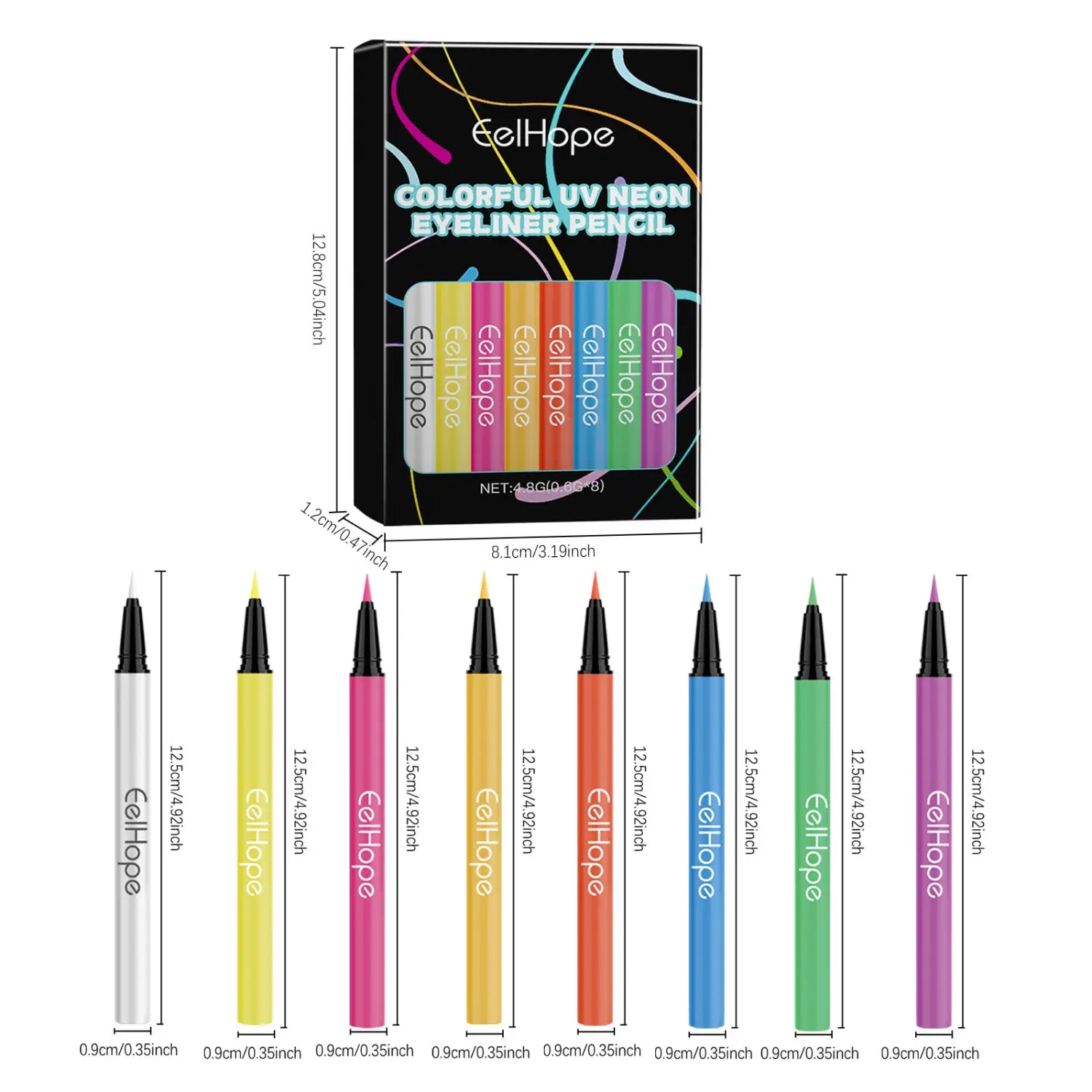 Neon Liquid Eyeliner with Silky Finish in Vibrant Party Colors