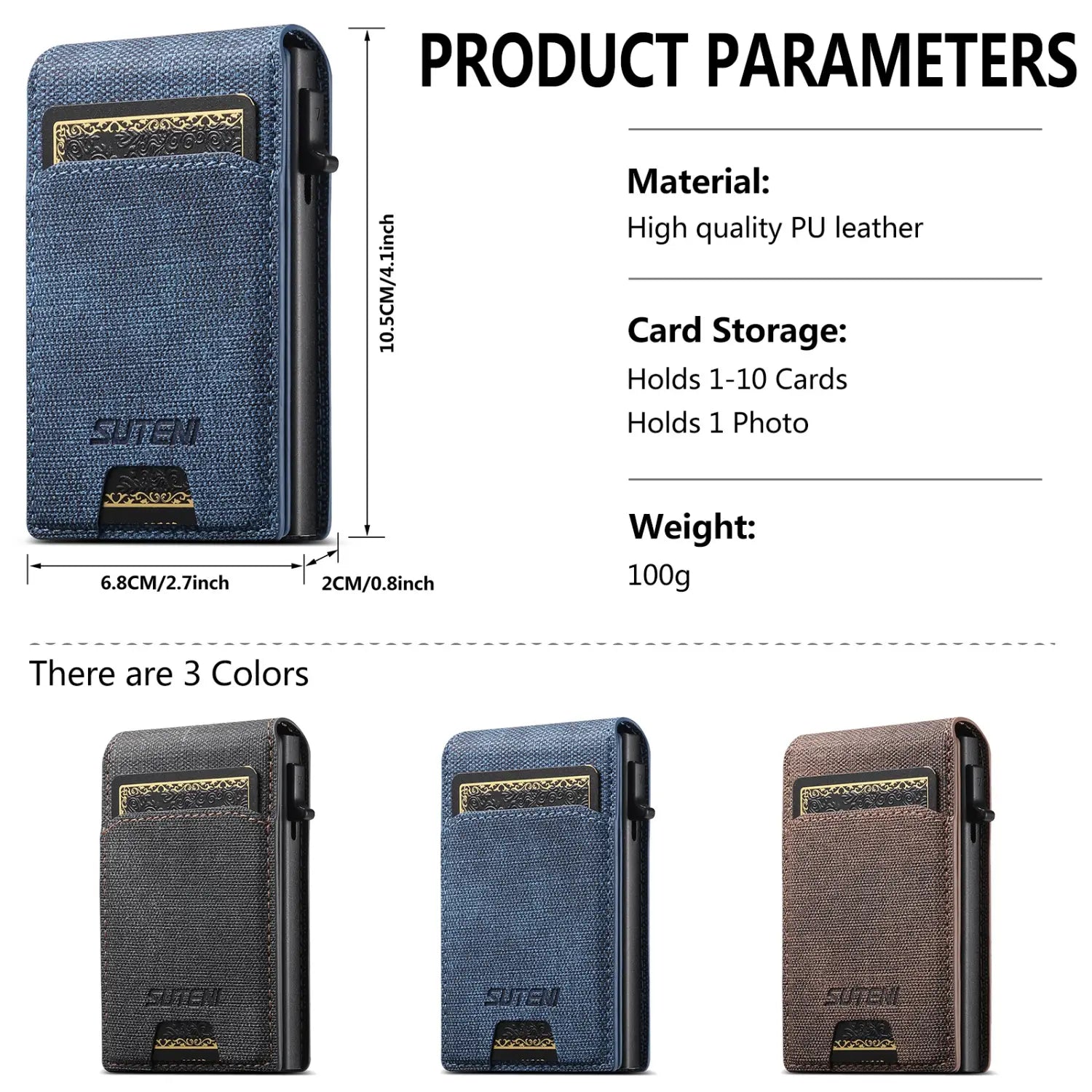 Portefeuille de carte kh2nz portefeuille rétro en cuir magnétique slim bifold pour hommes femmes