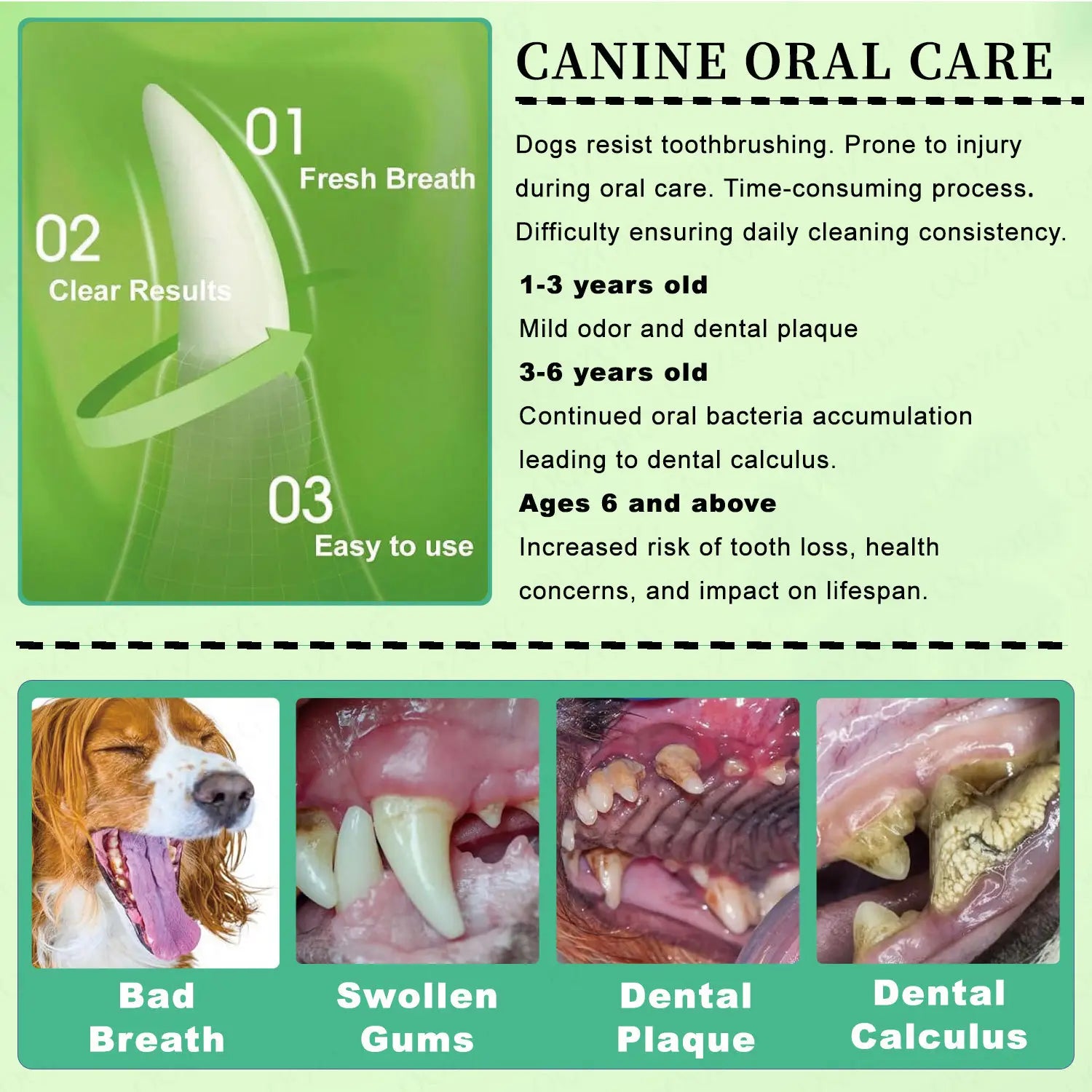 Lemmikloomade hammaste puhastuspulber koertele ja kassidele suuhooldus 100g