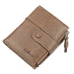 Men’s New Double Zipper Creative Short Wallet - Double Zipper Leather Wallet for Creative Gents